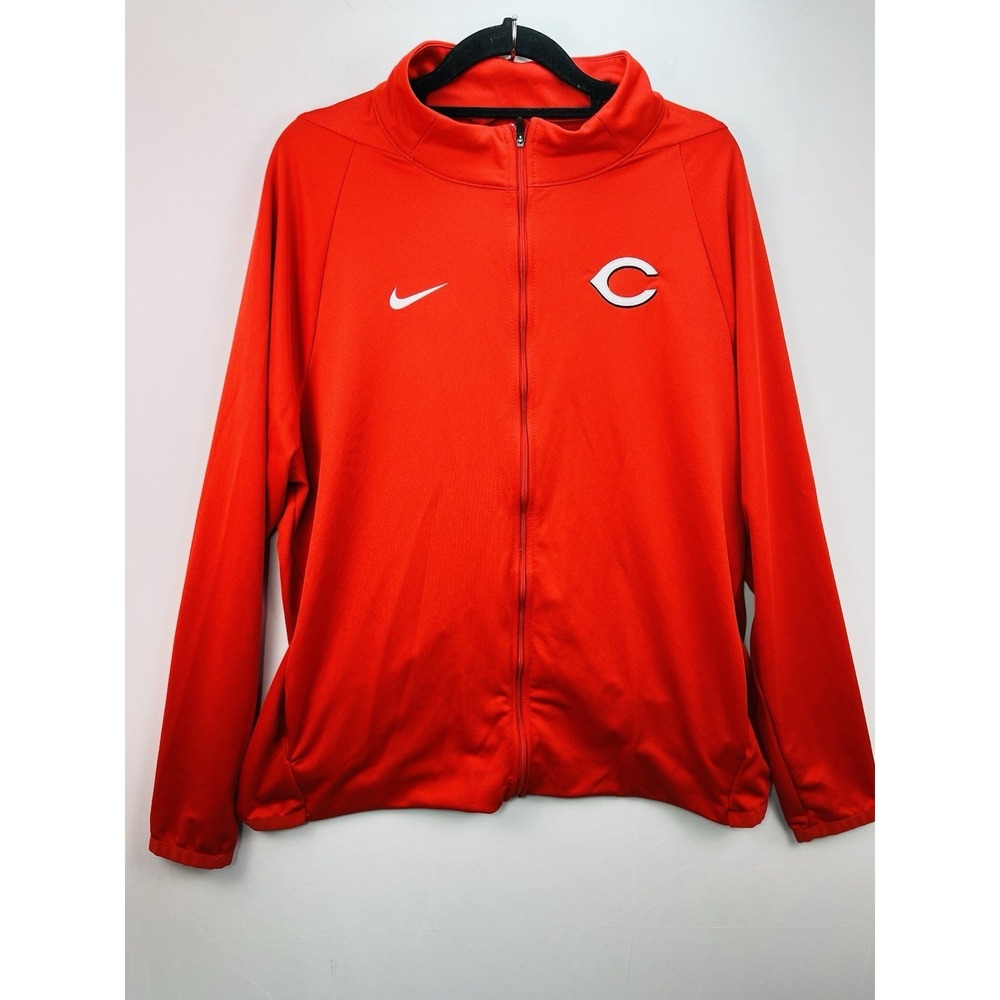 Nike Cincinnati Reds Jacket Womens XL Red Full Zip Dri Fit MLB Performance‎ NWOT